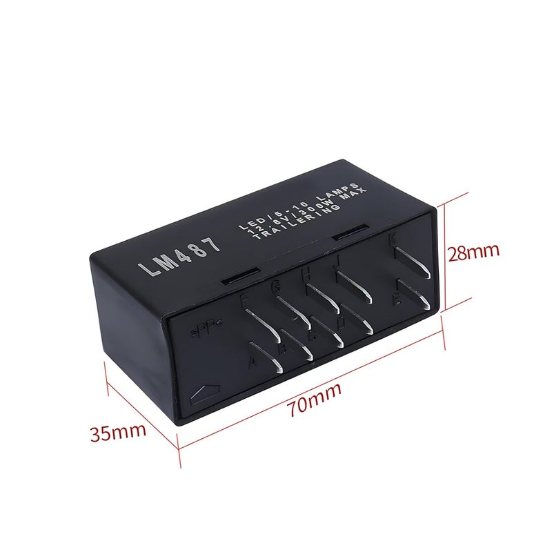 JUNRUO LM487 LED Flasher Relay Fit for Turn Signal Relay Flasher Module Fix Hyper Flash Compatible with GM GMC Chevrolet Silverado 10 Pins，Replace 10383321 15231201 15764135 - Image 3